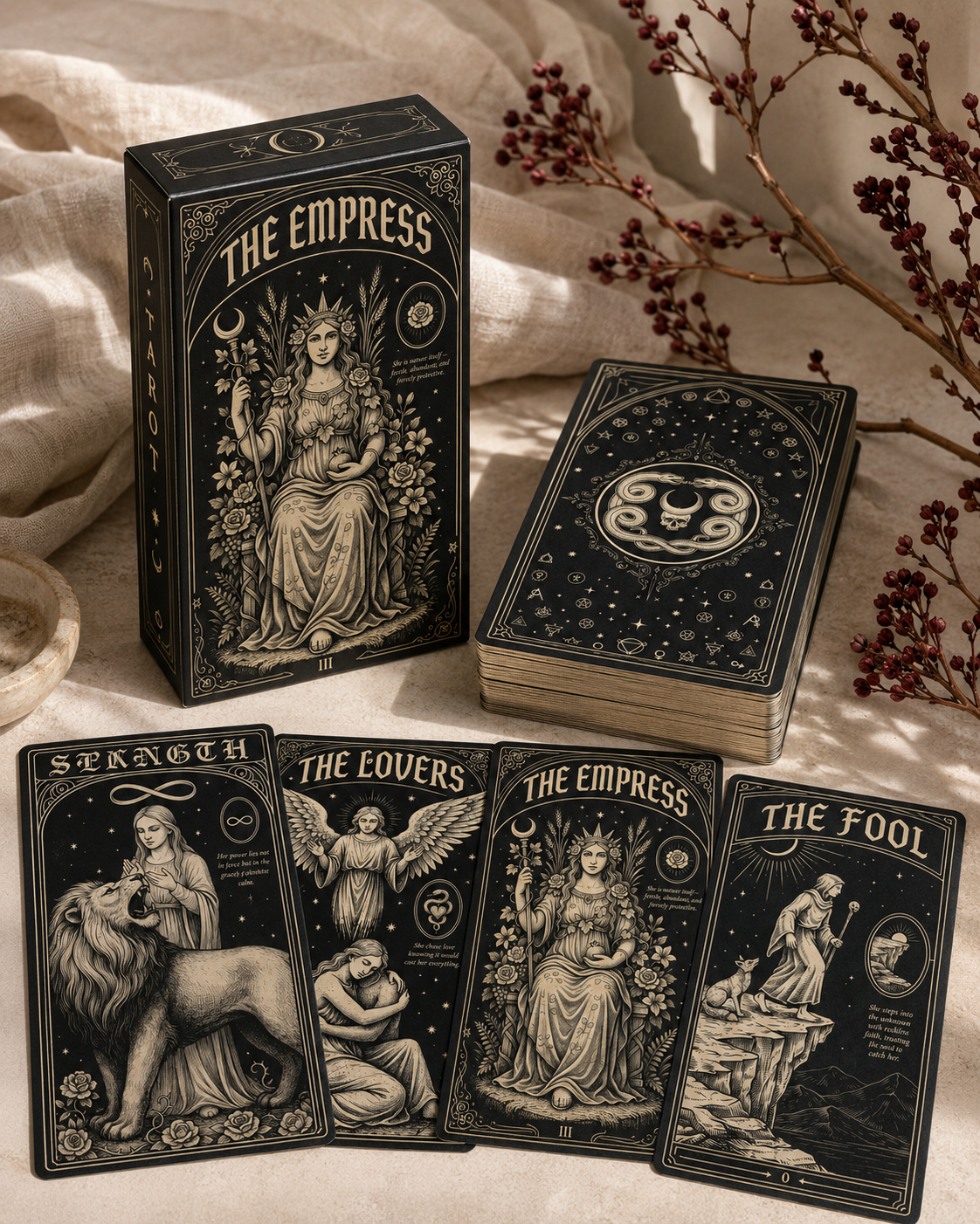 Black Tarot Deck – 78 Card Digital Tarot Deck