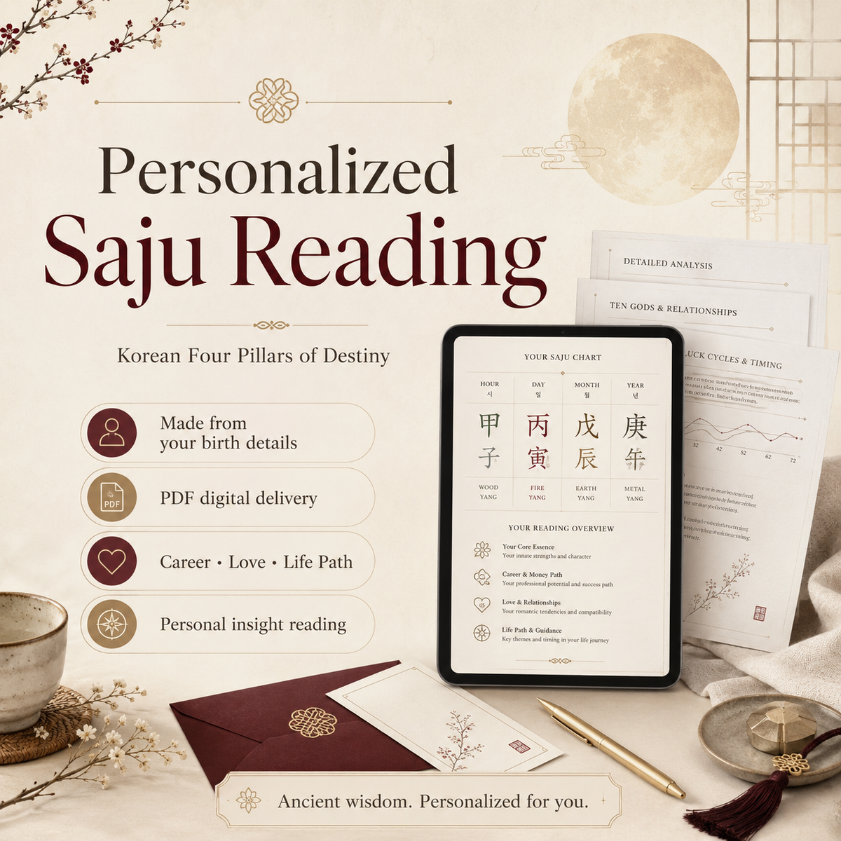 Personalized Saju Reading | Korean Four Pillars Life Reading